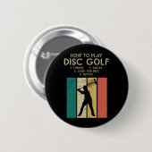 Badge Rond 5 Cm Funny Disque Golf Instruction Frisbee Disque Golf (Devant & derrière)