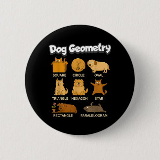 Badge Rond 5 Cm Funny Dog Geometry Math Teacher Back To School
