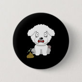 Badge Rond 5 Cm Funny Dog Smells Stinky O O  (Devant)