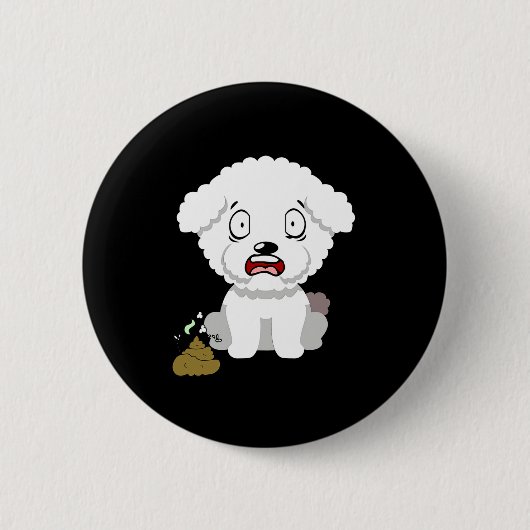 Badge Rond 5 Cm Funny Dog Smells Stinky O O (Devant)