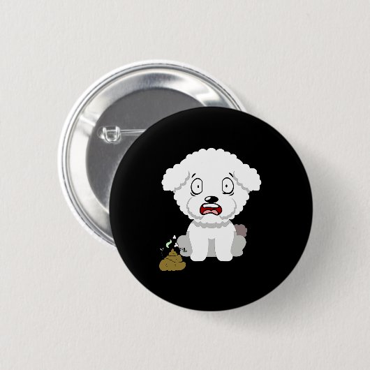 Badge Rond 5 Cm Funny Dog Smells Stinky O O (Devant & derrière)
