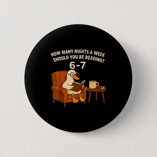 Badge Rond 5 Cm Funny Duck Reading Book 67 Six Seven Meme  (Devant)