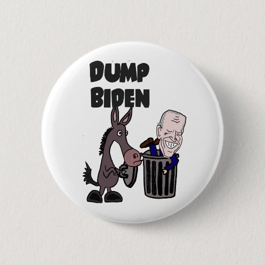 Badge Rond 5 Cm Funny Dump Joe Biden Cartoon (Devant)