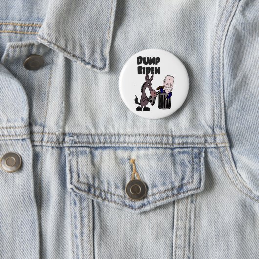 Badge Rond 5 Cm Funny Dump Joe Biden Cartoon (En situation)