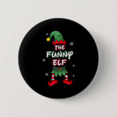 Badge Rond 5 Cm Funny Elf Christmas Pajamas Pjs Matching Family Gr (Devant)