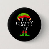 Badge Rond 5 Cm Funny Elf Family Christmas Crafty Elf Sweater Matc (Devant)