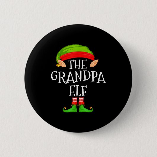 Badge Rond 5 Cm Funny Elf Family Christmas Grandpa Elf Sweater Mat (Devant)