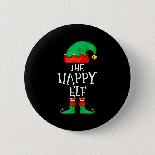 Badge Rond 5 Cm Funny Elf Family Christmas The Happy Elf Sweater M (Devant)