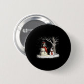 Badge Rond 5 Cm Funny Er Spaniel Dog In The Snow Tree Christmas Wi (Devant & derrière)