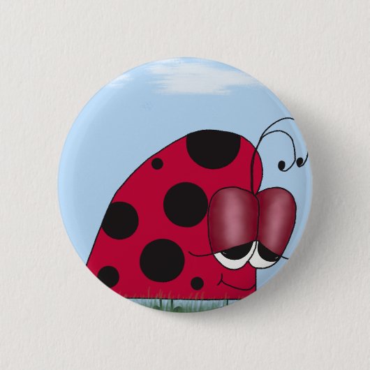 Badge Rond 5 Cm Funny et Euphoric Ladybug (Devant)