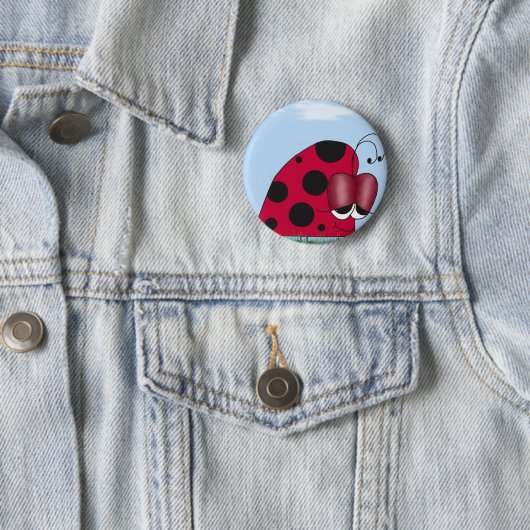 Badge Rond 5 Cm Funny et Euphoric Ladybug (En situation)
