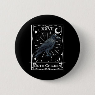 Badge Rond 5 Cm Funny Fairycore Tarot Gothique Witchcraft Poulet D