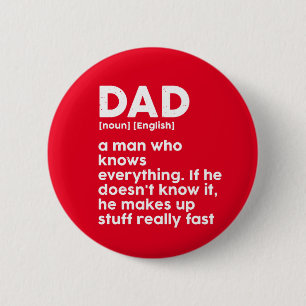 Badge Rond 5 Cm Funny Father's Day Humor Dad Dictionary Definition