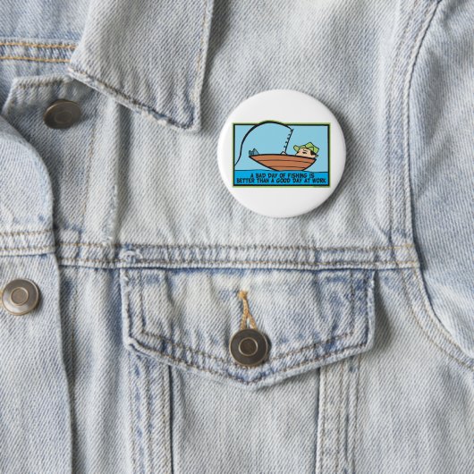 Badge Rond 5 Cm Funny Fisherman's (En situation)
