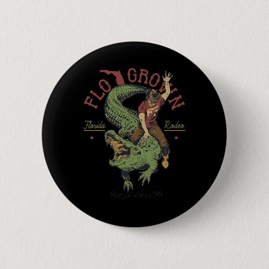 Badge Rond 5 Cm Funny Flo Grosse Floride Rodeo (Devant)