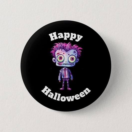 Badge Rond 5 Cm Funny Frankenstein Monster Halloween Fun (Devant)