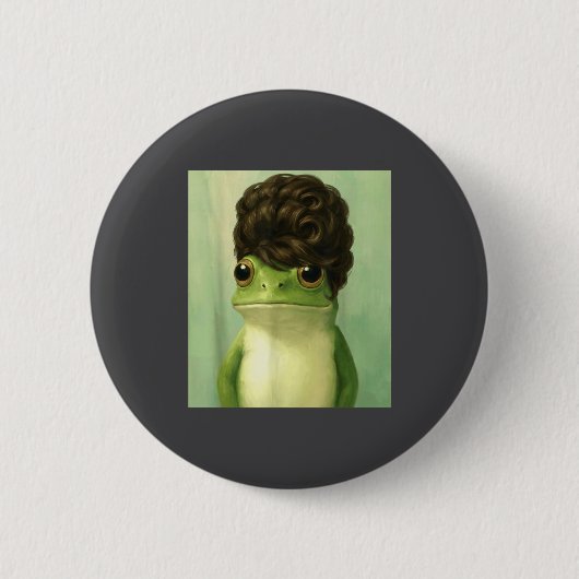 Badge Rond 5 Cm Funny Frog Beehive Bob Haircut Meme  (Devant)