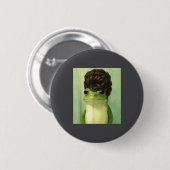 Badge Rond 5 Cm Funny Frog Beehive Bob Haircut Meme  (Devant & derrière)
