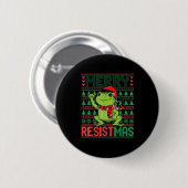 Badge Rond 5 Cm Funny Frog Retro Merry Resistmas Litical Ugly Chri (Devant & derrière)