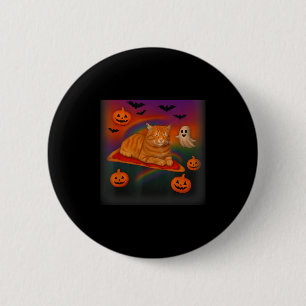 Badge Rond 5 Cm Funny Galaxy Chat Dans L'Espace Chat Riding Pizza