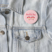 Badge Rond 5 Cm Funny Galentines Day Best Friends Blush Pink Nom (En situation)
