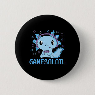 Badge Rond 5 Cm Funny Gamesolotl Anime Kawaii Gaming Axolotl