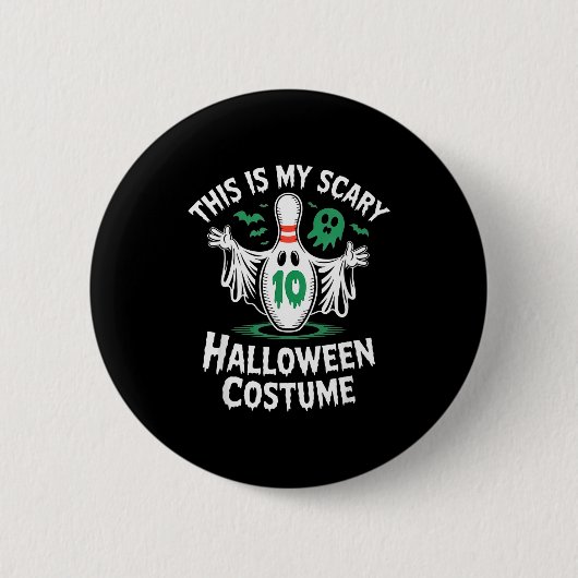 Badge Rond 5 Cm Funny Ghost Bowling League Team Halloween Humor Te (Devant)