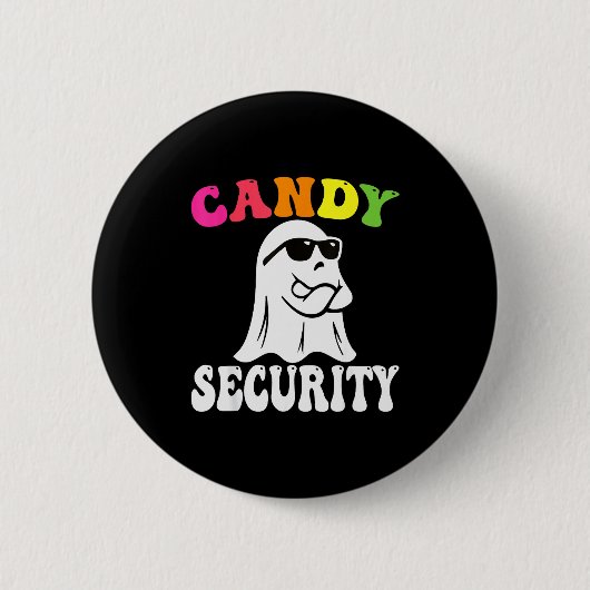 Badge Rond 5 Cm Funny Ghost Candy Security Halloween Costume Hallo (Devant)