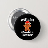 Badge Rond 5 Cm Funny Gingerbread Man Cookie Tester Christmas  (Devant & derrière)