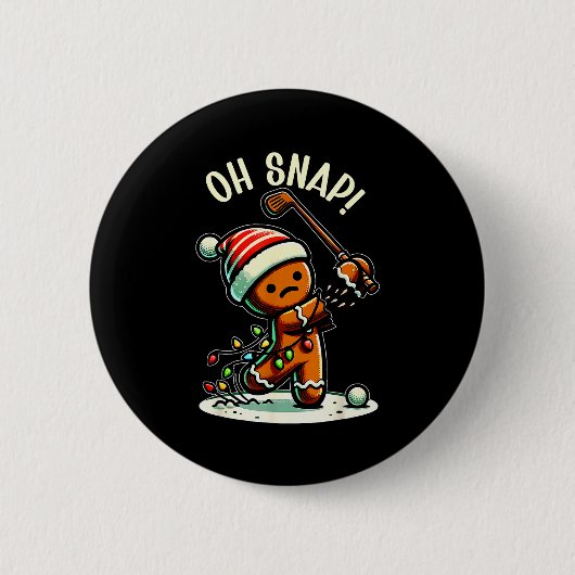 Badge Rond 5 Cm Funny Gingerbread Man Pajamas &amp; Pjs Xmas Holid (Devant)