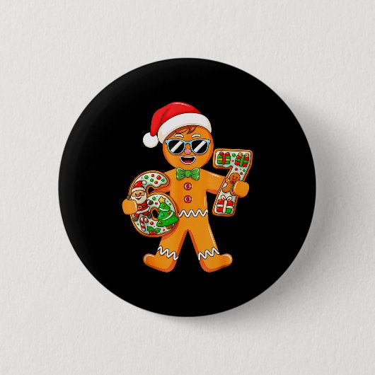 Badge Rond 5 Cm Funny Gingerbread Six Seven 67 Gingerbread Man Xma (Devant)