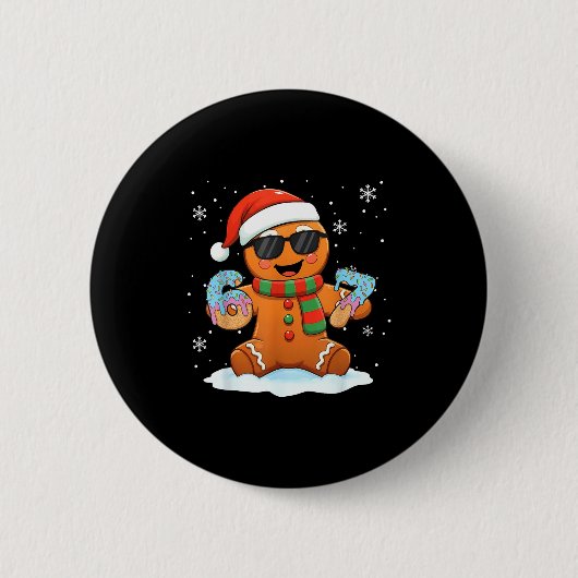 Badge Rond 5 Cm Funny Gingerbread Six Seven 67 Ice Cream Drip Chri (Devant)
