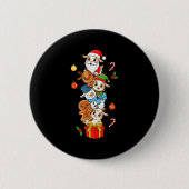 Badge Rond 5 Cm Funny Goat Santa Elf Snowman Christmas Womens Mens (Devant)