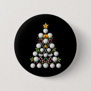 Badge Rond 5 Cm Funny Golf Ball Christmas Tree Christmas Golf Love