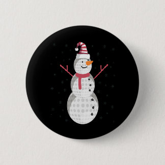 Badge Rond 5 Cm Funny Golf Snowman Noël Nouvel An Cadeau