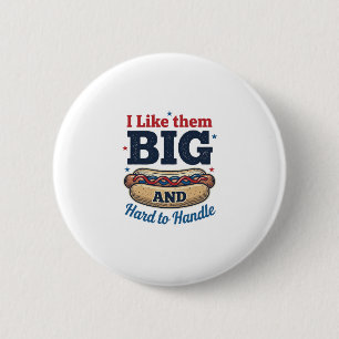 Badge Rond 5 Cm Funny Grand Hot Dog Vintage T-Shirt Design_1