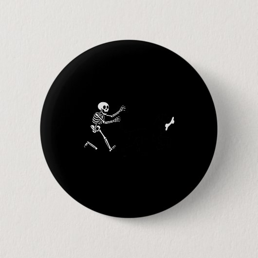 Badge Rond 5 Cm Funny Great Dane Running Skeleton Halloween  (Devant)