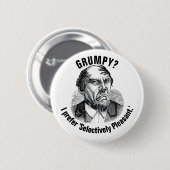 Badge Rond 5 Cm Funny Grumpy Quote – Selectively Pleasant (Devant & derrière)