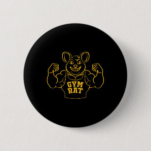 Badge Rond 5 Cm Funny Gym Rat Bodybuilding Pour Les Amateurs De Gy