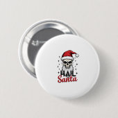 Badge Rond 5 Cm Funny Hail Santa Claus Skull Skeleton Antichrist C (Devant & derrière)