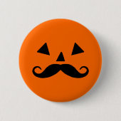 Badge Rond 5 Cm Funny Halloween Citrouille Mustache (Devant)
