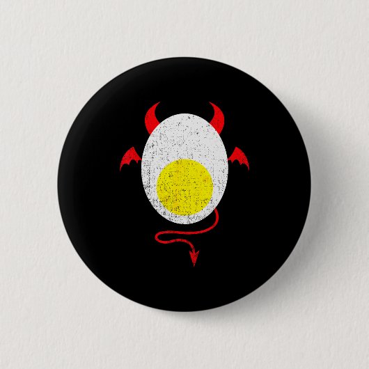 Badge Rond 5 Cm Funny Halloween Shirt Devil Egg Yolk Food Lover La (Devant)
