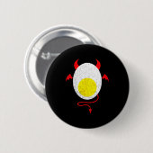 Badge Rond 5 Cm Funny Halloween Shirt Devil Egg Yolk Food Lover La (Devant & derrière)