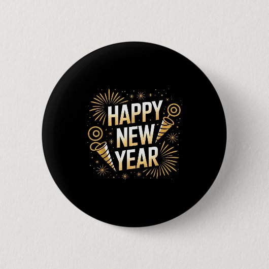 Badge Rond 5 Cm Funny Happy New Year Couple Matching  (Devant)