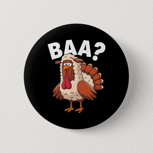 Badge Rond 5 Cm Funny Happy Thanksgiving Turkey A Lamb Costume (Devant)