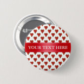 Badge Rond 5 Cm Funny Heart Pattern gold red + your backgr. & (Devant & derrière)