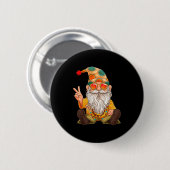 Badge Rond 5 Cm Funny Hipe Gnome Peace Sign Gnomes Lovers Men Wome (Devant & derrière)