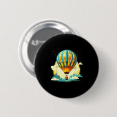 Badge Rond 5 Cm Funny Hot Air Balloon For New Adventures Lovers  (Devant & derrière)
