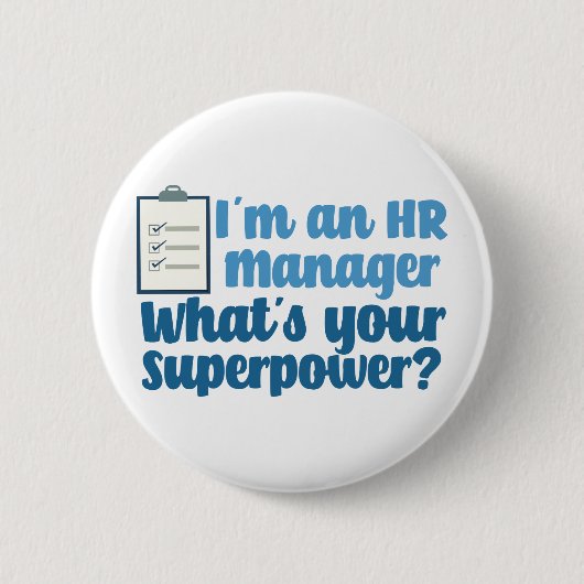 Badge Rond 5 Cm Funny Human Resources Superhero (Devant)