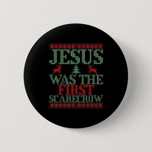 Badge Rond 5 Cm Funny Jesus Was The First Ecrow Ugly Sweater Style (Devant)